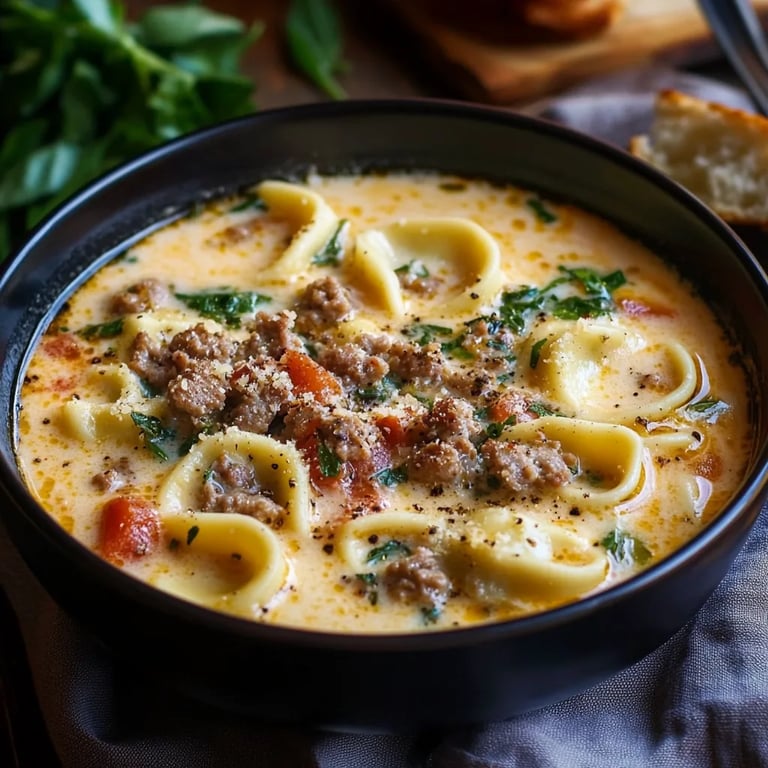 Creamy Sausage Tortellini Soup