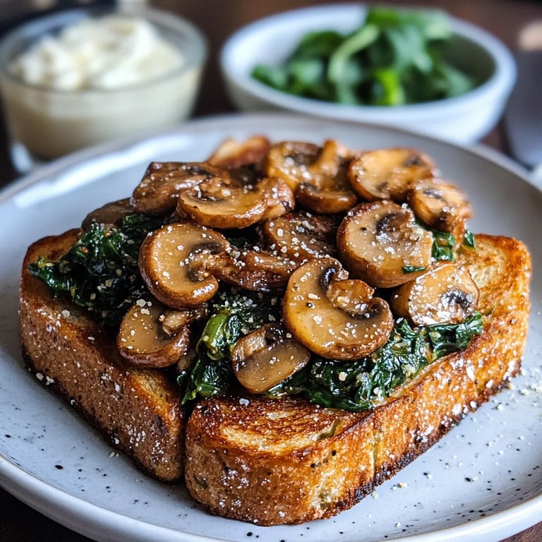 Savory French Toasts w/ Spinach & Mushrooms: An Incredible 5-Star Recipe