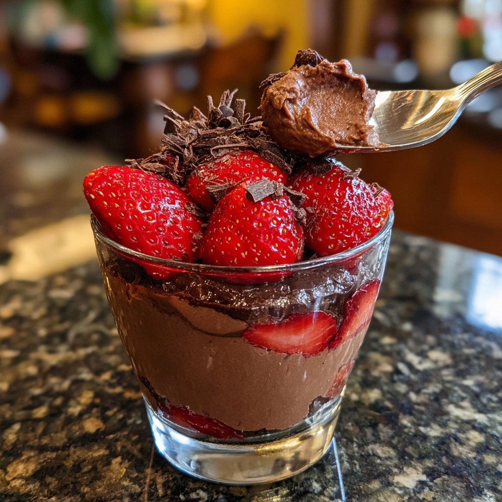 Chocolate Strawberry Pudding Parfait