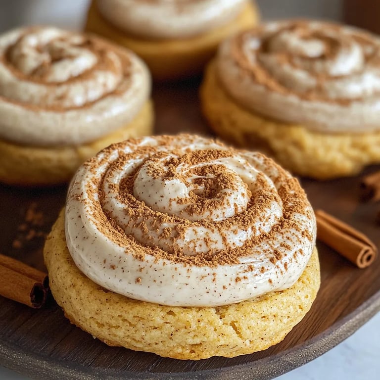 Soft Pumpkin Cookies with Cinnamon Frosting