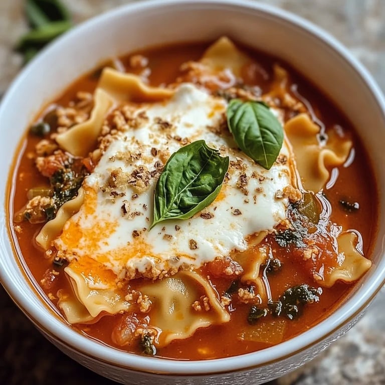Lasagna Soup w/ Ricotta Cheese