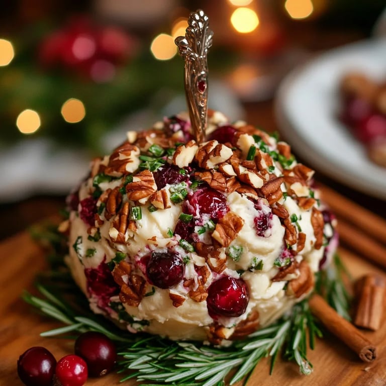 Festive Cranberry Pecan Cheese Ball