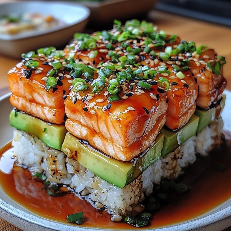 Teriyaki Salmon Avocado Rice Stack: An Incredible Ultimate Recipe