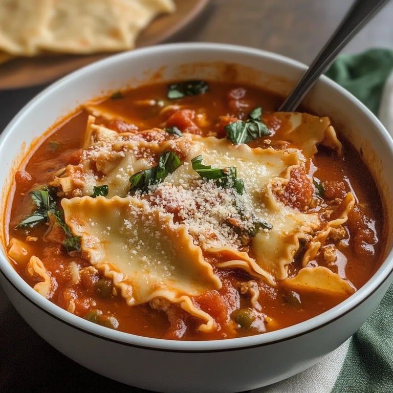 Creamy Vegetarian Lasagna Soup