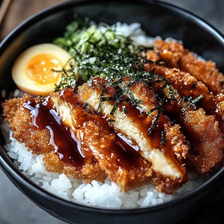 Crispy Japanese Katsu Bowls w/ Tonkatsu Sauce