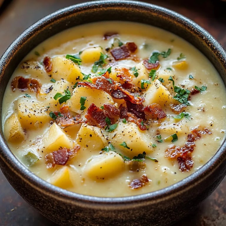 Outback Potato Soup w/ Bacon Toppings