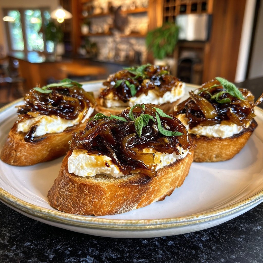 Balsamic Caramelized Onion Bruschetta