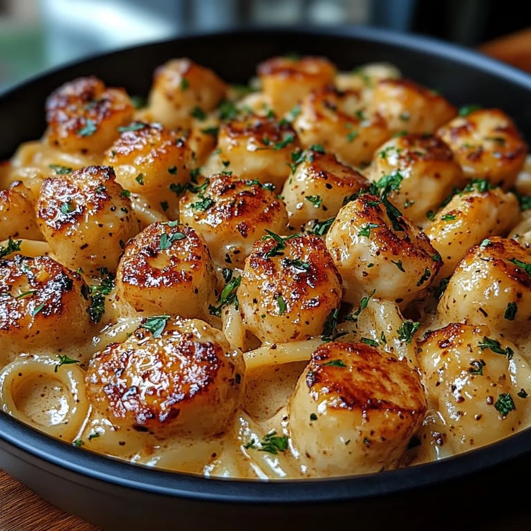 <p>Garlic Butter Chicken Bites with Creamy Pasta: An Incredible 7-Step Recipe</p>