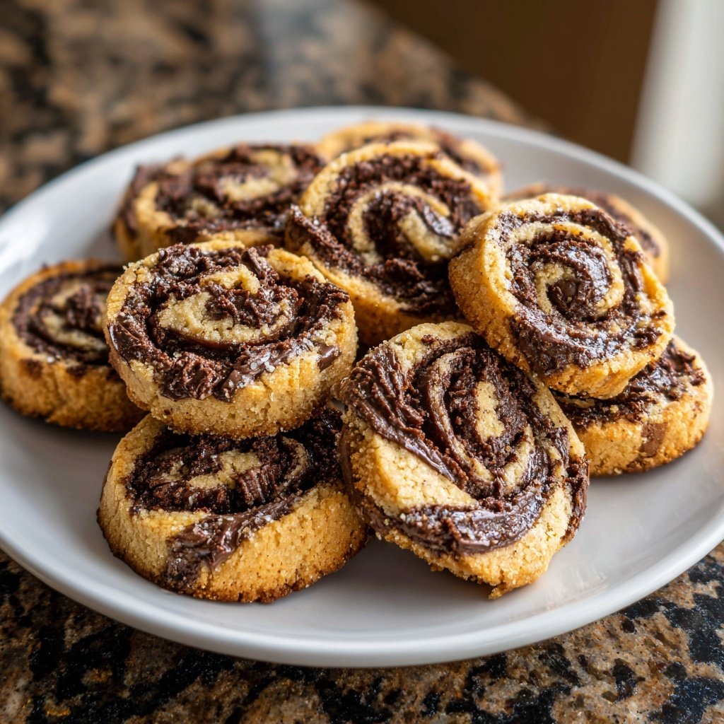 Peanut Butter and Chocolate Pinwheel Cookies