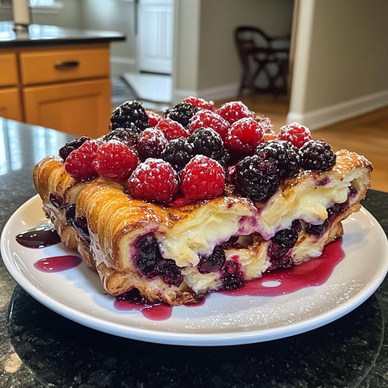 Festive Berry Croissant French Toast Bake​