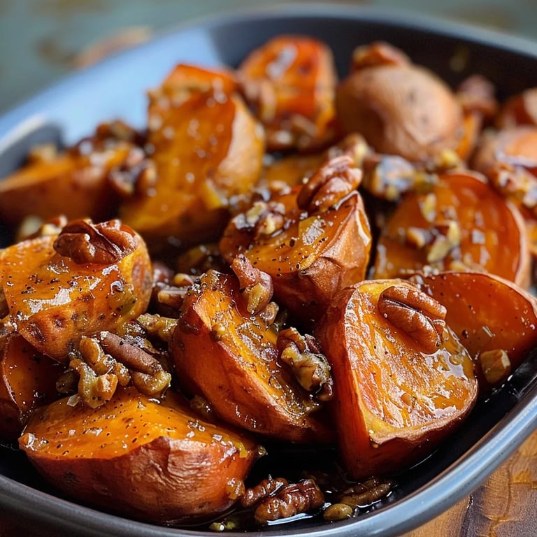 Walnut Maple Roasted Sweet Potatoes