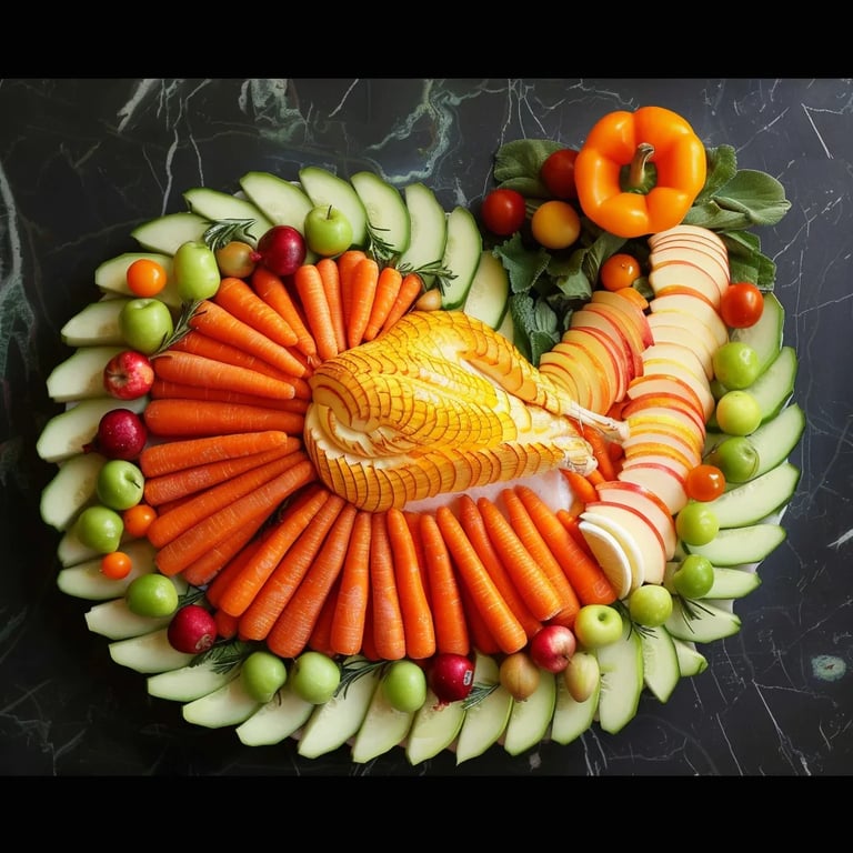 Turkey-Shaped Veggie Tray