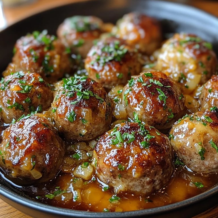 French Onion Meatballs w/ Savory Onion Sauce: An Amazing Ultimate Recipe