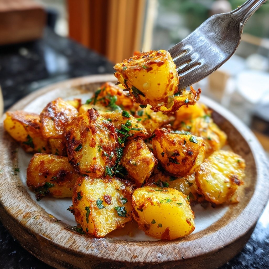 Crispy Airfryer Garlic Potatoes
