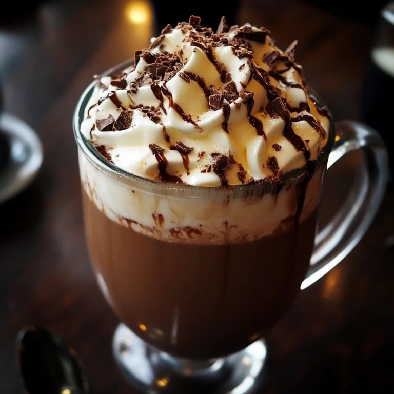 Thick Hot Chocolate with London Fog Whipped Cream