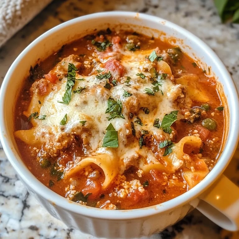 Spicy & Creamy Lasagna Soup