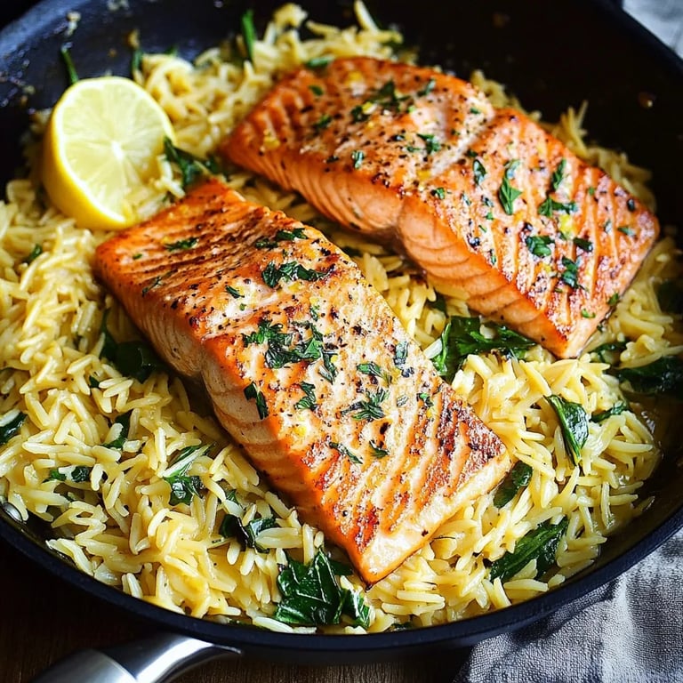 One Skillet Salmon w/ Lemon Orzo: An Incredible Ultimate Recipe