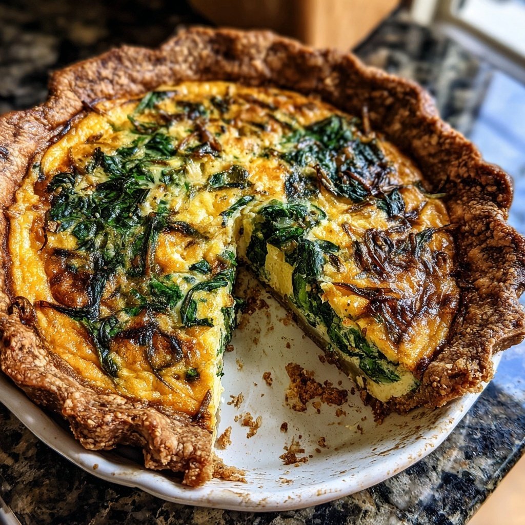 Caramelized Onion and Spinach Quiche