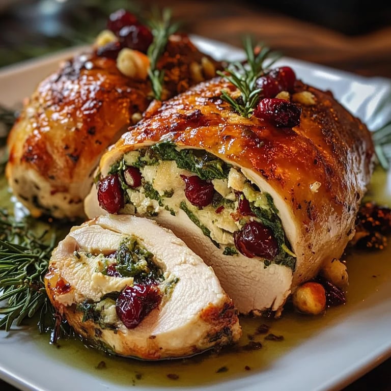 Spinach & Cranberry Stuffed Chicken Breasts