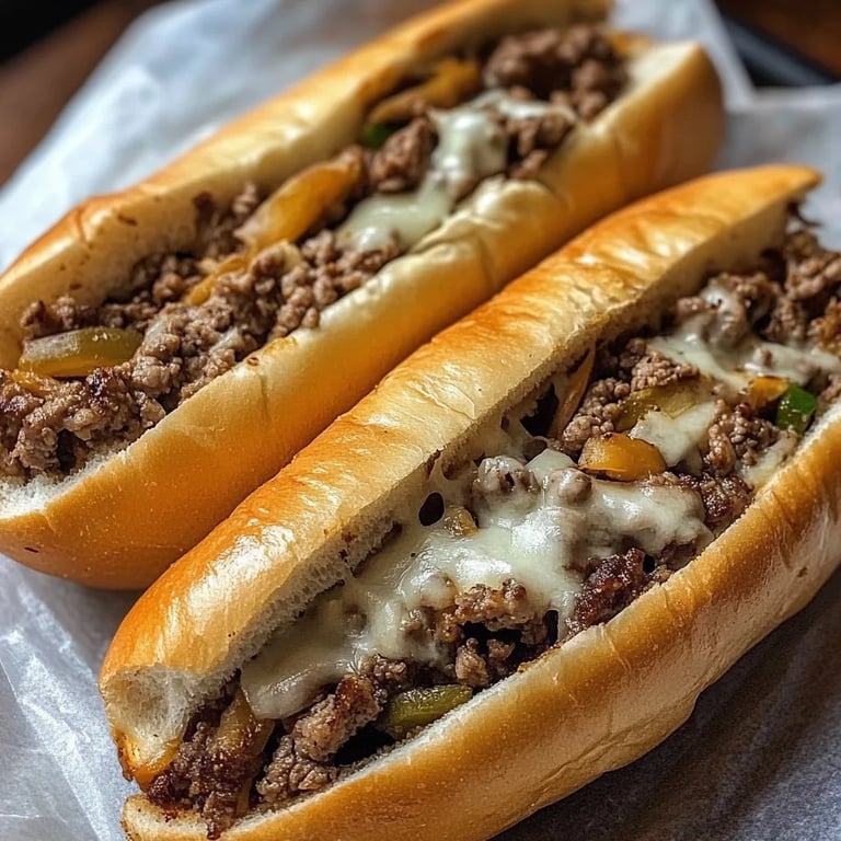 Ground Beef Philly Cheesesteaks