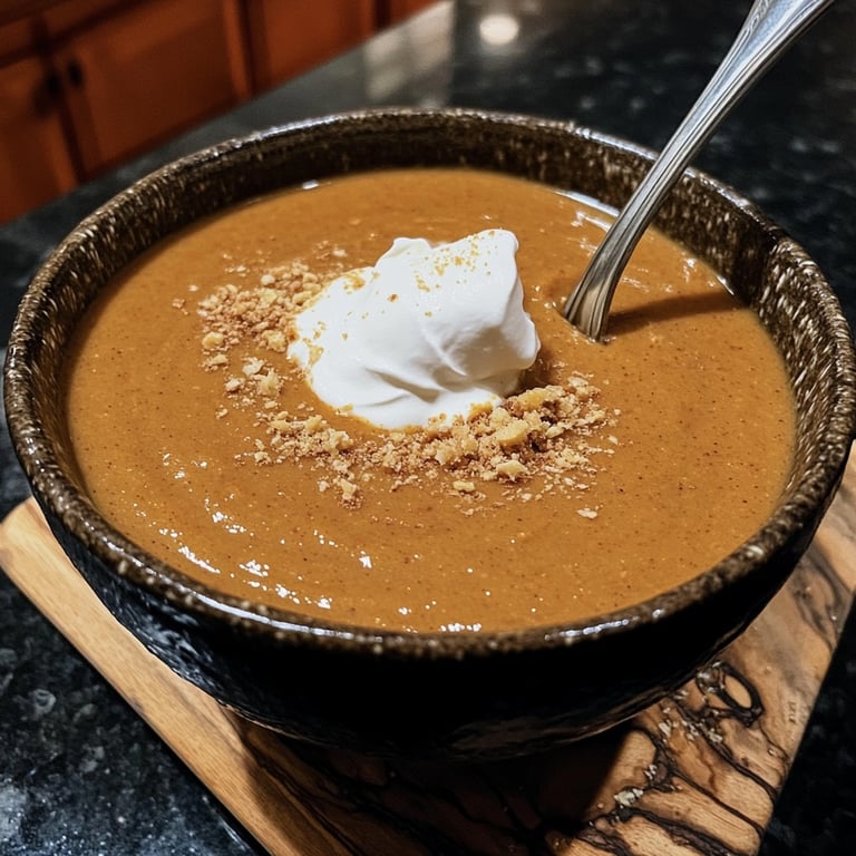 Chestnut Cream Soup with Whipped Cream Topping