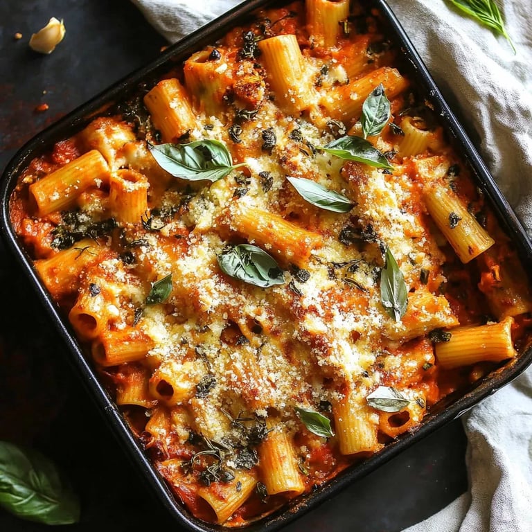 Pasta Bake with Pumpkin Tomato Sauce